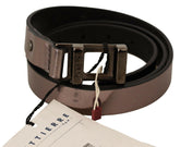 Costume National Pink Metallic Leather Buckle Belt -   -  Costume National.
